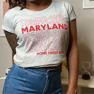 Women’s Home Free Small Maryland Short Sleeve Grey T-shirt